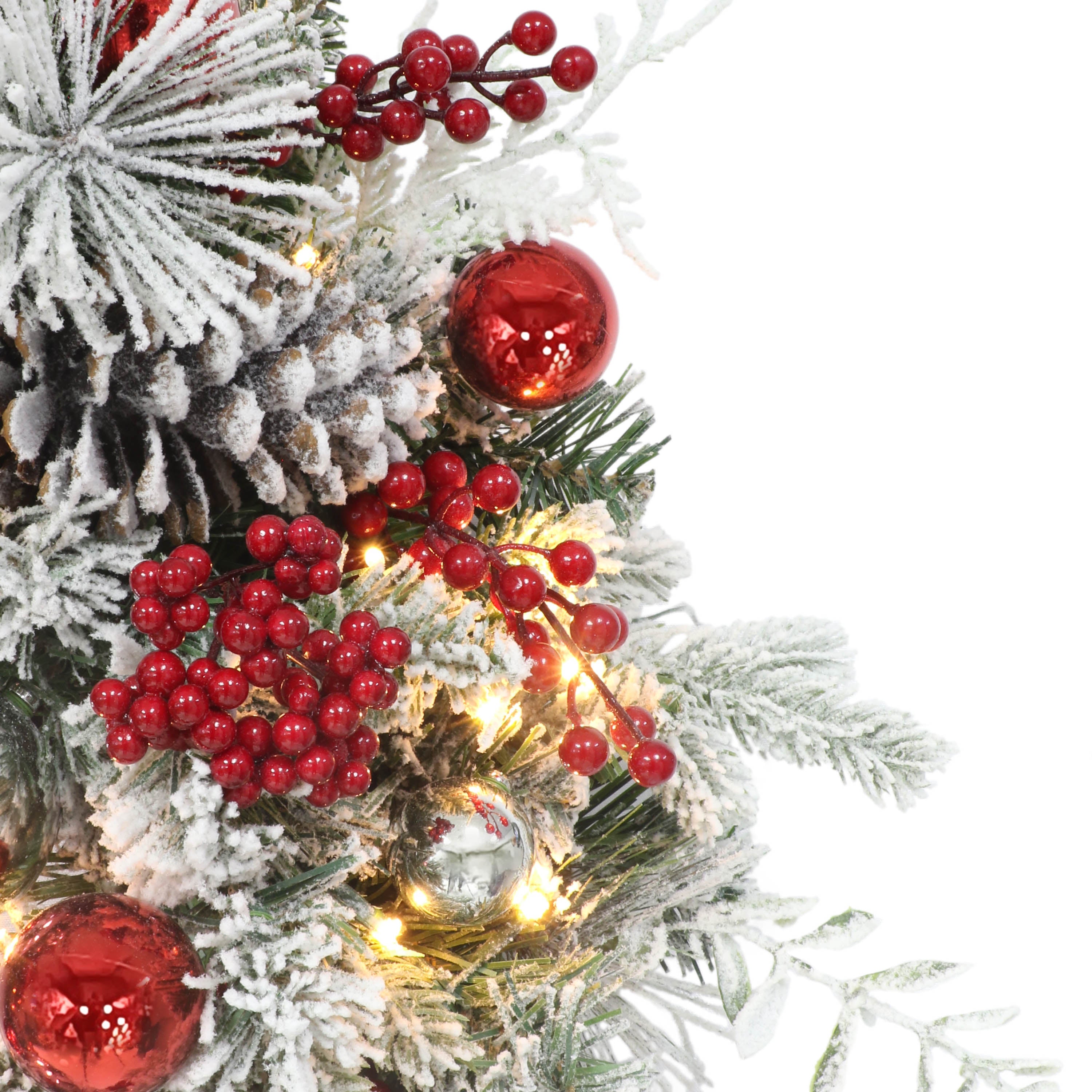 26" Battery-Operated Pre-Lit Decorated Wreath